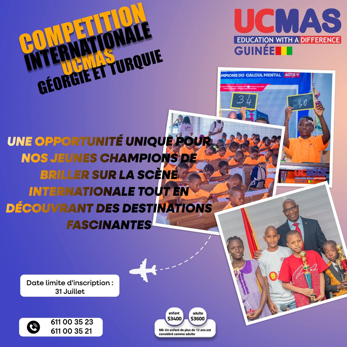 Ucmas_Guinee's tweet image. 𝐃𝐞𝐫𝐧𝐢𝐞̀𝐫𝐞 𝐥𝐢𝐠𝐧𝐞 𝐝𝐫𝐨𝐢𝐭𝐞 !

Les inscriptions pour la Compétition Internationale UCMAS – Géorgie &amp;amp; Turquie se terminent bientôt !

Date limite : 31 Juillet

#UCMAS #CompétitionInternationale #DernièreLigneDroite #ÉducationAvecUneDifférence