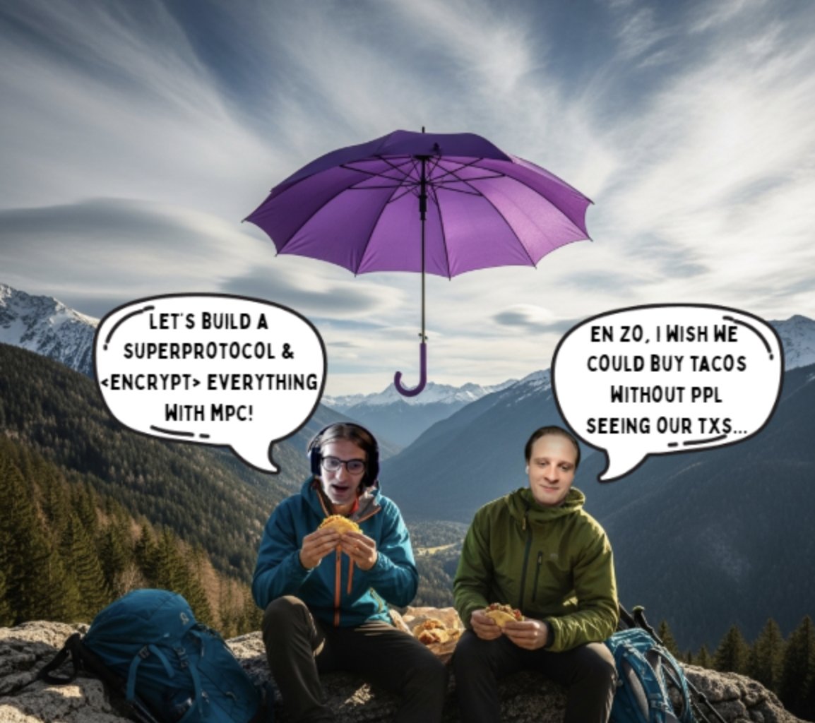 gMPC (@gmpcxyz) on Twitter photo Day 1 Summit Highlights
- <a href="/loosty/">aditya sahu</a> gets out of the house
- Nico (aka <a href="/cryptopapi/">papi</a>) loves burritos
- RDM alpha from Mr. CEO of Privacy himself <a href="/yrschrade/">Yannik Schrade (☂️)</a>
- <a href="/DrPeepee911/">Dr. Peepee</a> outfit of the day
- <a href="/milianstx/">milian</a> new theme music (and horrible taste in pizza)
- <a href="/banditxbt/">banditxbt</a> stayed <encrypted>
- Day 1 Summit Highlights
- <a href="/loosty/">aditya sahu</a> gets out of the house
- Nico (aka <a href="/cryptopapi/">papi</a>) loves burritos
- RDM alpha from Mr. CEO of Privacy himself <a href="/yrschrade/">Yannik Schrade (☂️)</a>
- <a href="/DrPeepee911/">Dr. Peepee</a> outfit of the day
- <a href="/milianstx/">milian</a> new theme music (and horrible taste in pizza)
- <a href="/banditxbt/">banditxbt</a> stayed <encrypted>
-