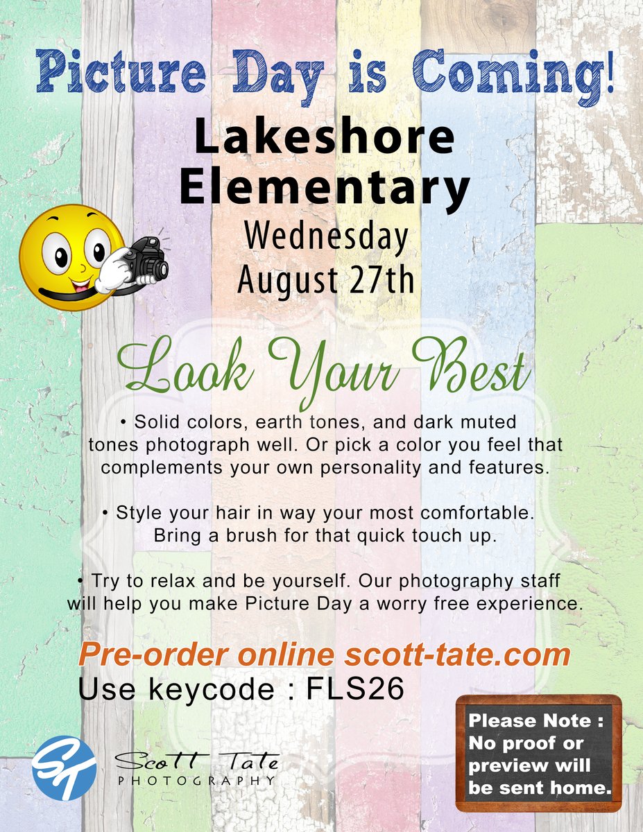Scott Tate Photography (@scotttatephoto) on Twitter photo Hey Lakeshore!- Picture Day is WEDNESDAY! Be ready with these tips from scott-tate.com to help make your pictures awesome! Pre-order using your school's code.
<a href="/HumbleISD/">Humble ISD</a> <a href="/HumbleISD_LSE/">Lakeshore Elementary</a>
#schoolpictures #lookingood #smilebig #STPhoto Hey Lakeshore!- Picture Day is WEDNESDAY! Be ready with these tips from scott-tate.com to help make your pictures awesome! Pre-order using your school's code.
<a href="/HumbleISD/">Humble ISD</a> <a href="/HumbleISD_LSE/">Lakeshore Elementary</a>
#schoolpictures #lookingood #smilebig #STPhoto