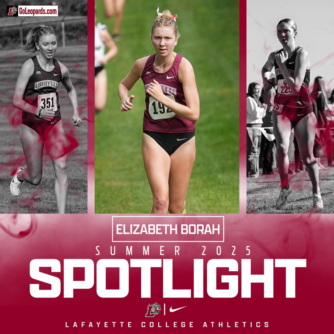 🏖️ Summer Spotlight Series 👀

Elizabeth Borah is a strong force on the cross country course. Borah was a top finisher for the Leopards in each meet she competed in - Lehigh Dual, ECAC/IC4A Championships, Patriot League Championships, and NCAA Regional Championships. She placed