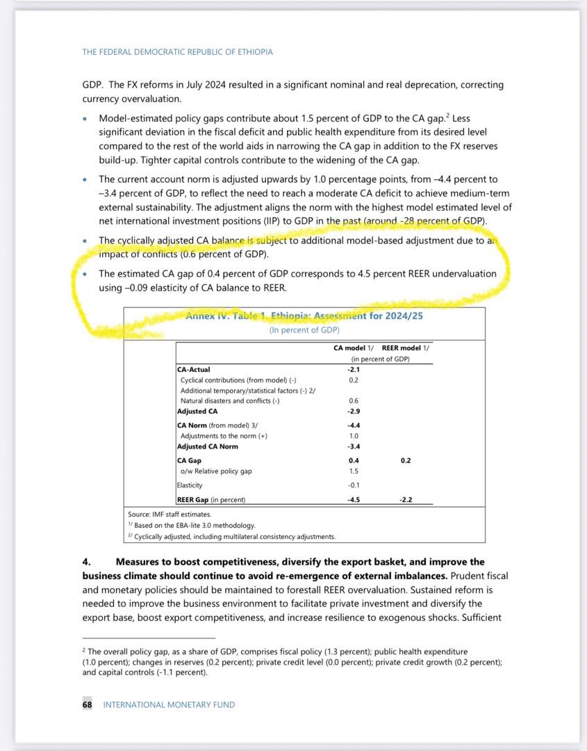 HenokPrecise's tweet image. 𝐓𝐡𝐞 𝐈𝐌𝐅 𝐬𝐚𝐲𝐬 𝐭𝐡𝐞 𝐛𝐢𝐫𝐫 𝐬𝐡𝐨𝐮𝐥𝐝 𝐛𝐞 𝐭𝐫𝐚𝐝𝐢𝐧𝐠 𝐜𝐥𝐨𝐬𝐞𝐫 𝐭𝐨 𝟏𝟑𝟎 𝐩𝐞𝐫 𝐝𝐨𝐥𝐥𝐚𝐫. (𝐏𝐚𝐠𝐞 𝟔𝟖 𝐨𝐟 𝐭𝐡𝐞 𝐥𝐚𝐭𝐞𝐬𝐭 𝐬𝐭𝐚𝐟𝐟 𝐫𝐞𝐩𝐨𝐫𝐭.)

Yes! 130….not 140, 150, or more. That’s even less than today’s average rate of 136 birr per…