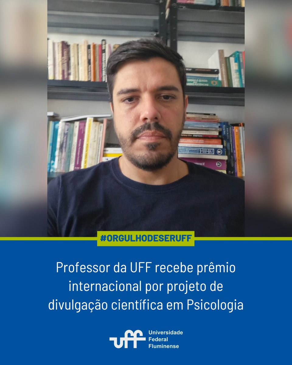 uff_br's tweet photo. #OrgulhoDeSerUFF | 🏆 O professor da UFF André Elias foi premiado pela Sociedade Interamericana de Psicologia pelo trabalho de divulgação científica com o Portal História da Psicologia. Reconhecimento internacional à ciência feita em português!
🔗 https://t.co/19hbke1kY3 https://t.co/jP28ZfMbms