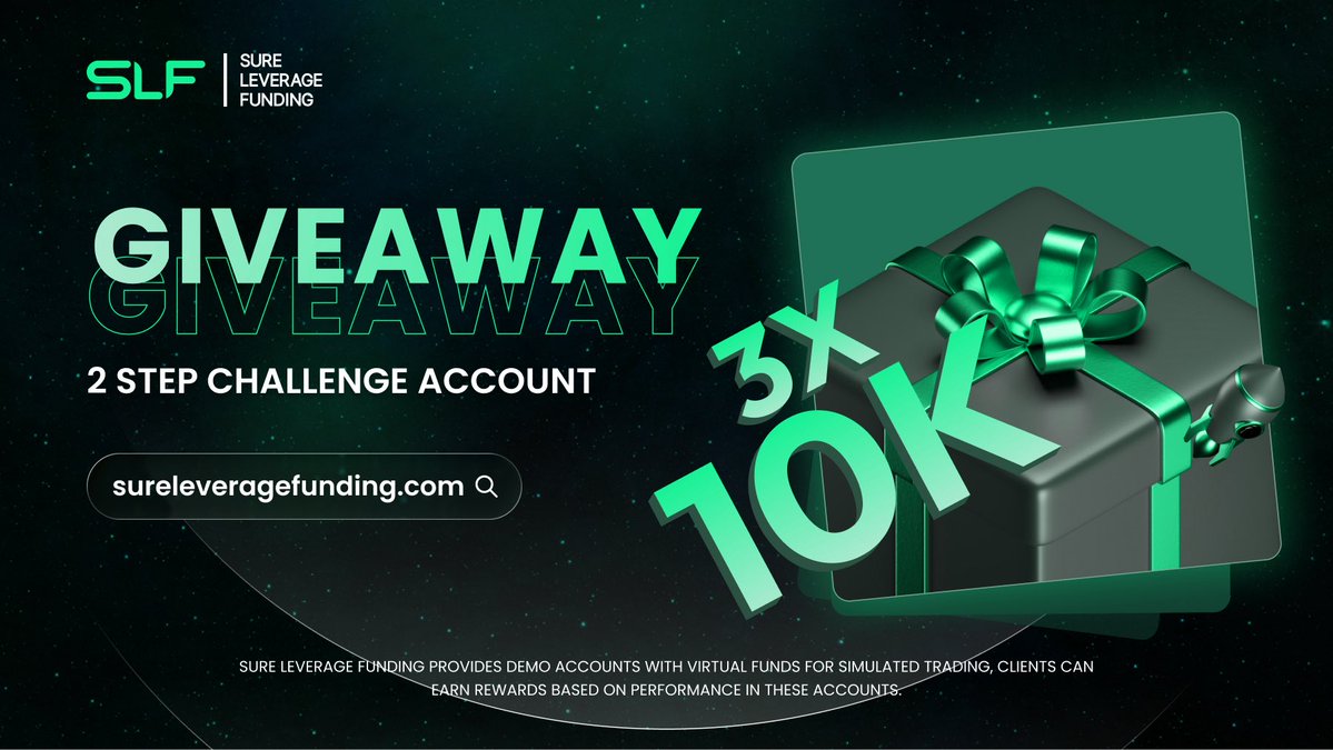 🎉 GIVEAWAY 🎉

3 X $10,000 Challenge account

How to enter:
🟢 Follow <a href="/SureLeverage/">Sure Leverage</a> <a href="/SureLeverage_P/">SureLeverage Partners</a> &amp; <a href="/gaffapips/">GaffaPips</a> 
🟢 Like, Retweet &amp; Tag 3 Traders
🟢 Like <a href="/SureLeverage/">Sure Leverage</a> and Share Proof: 
thetrustedprop.com/prop-firms/sur…

Changing someone’s life in 72 hours!