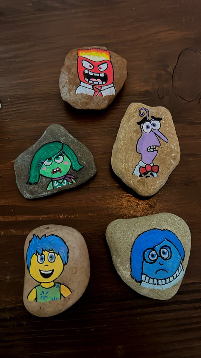 Getting creative over half term! Inside out emotion stones, to support with regulating emotions 😀😢😡😬😒 #earlyyears #halfterm #insideout #emotions #psed #regulation