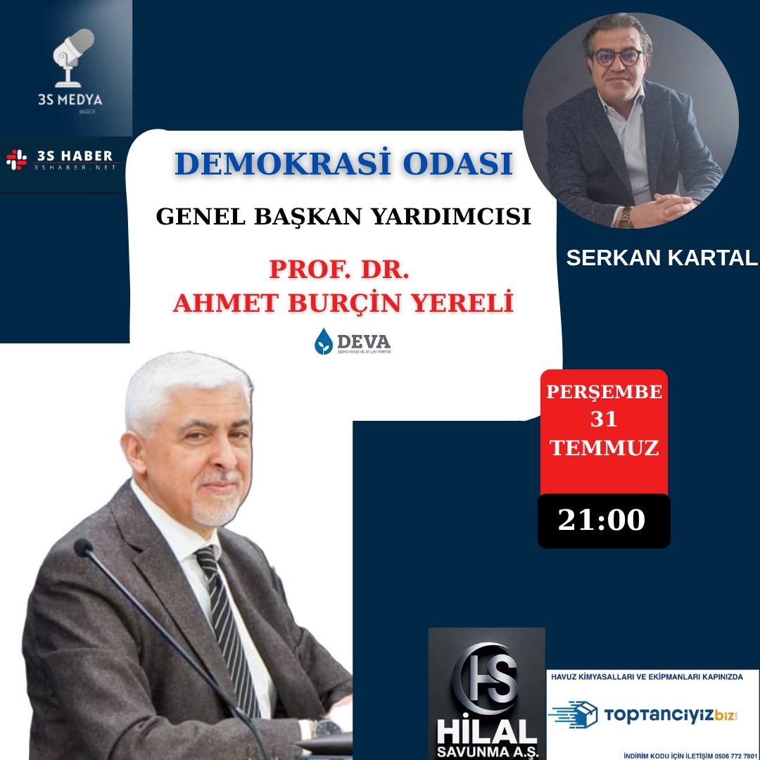 3S HABER (@3smedya_resmi) on Twitter photo #DemokrasiOdası Yarın Saat 21:00 Konuğumuz <a href="/devapartisi/">DEVA Partisi</a> Genel Başkan Yardımcısı Sn <a href="/ABurcinYereli/">Prof.Dr. Ahmet Burçin Yereli</a> İle Gündeme Dair Herşeyi Konuşacağız Sorularınızı Sosyal Medya Hesaplarımızdan İletebilirsiniz <a href="/alibabacan/">Ali Babacan</a> <a href="/Serkan_Kartal_/">Serkan Kartal</a>
👇👇
youtube.com/live/oEYj49McO… #DemokrasiOdası Yarın Saat 21:00 Konuğumuz <a href="/devapartisi/">DEVA Partisi</a> Genel Başkan Yardımcısı Sn <a href="/ABurcinYereli/">Prof.Dr. Ahmet Burçin Yereli</a> İle Gündeme Dair Herşeyi Konuşacağız Sorularınızı Sosyal Medya Hesaplarımızdan İletebilirsiniz <a href="/alibabacan/">Ali Babacan</a> <a href="/Serkan_Kartal_/">Serkan Kartal</a>
👇👇
youtube.com/live/oEYj49McO…