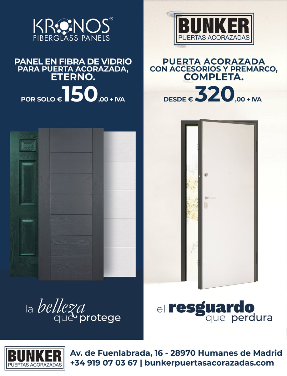 📢ADS 

🔐🏠 Confía tu seguridad a los expertos en Fuenlabrada: BUNKER Puertas Acorazadas Fabricación y venta de puertas blindadas de 1ª calidad desde Avda. de Fuenlabrada 16 (Humanes de Madrid) 👷‍♂️📍
☎️ 919 07 03 67
💻 bunkerpuertasacorazadas.com