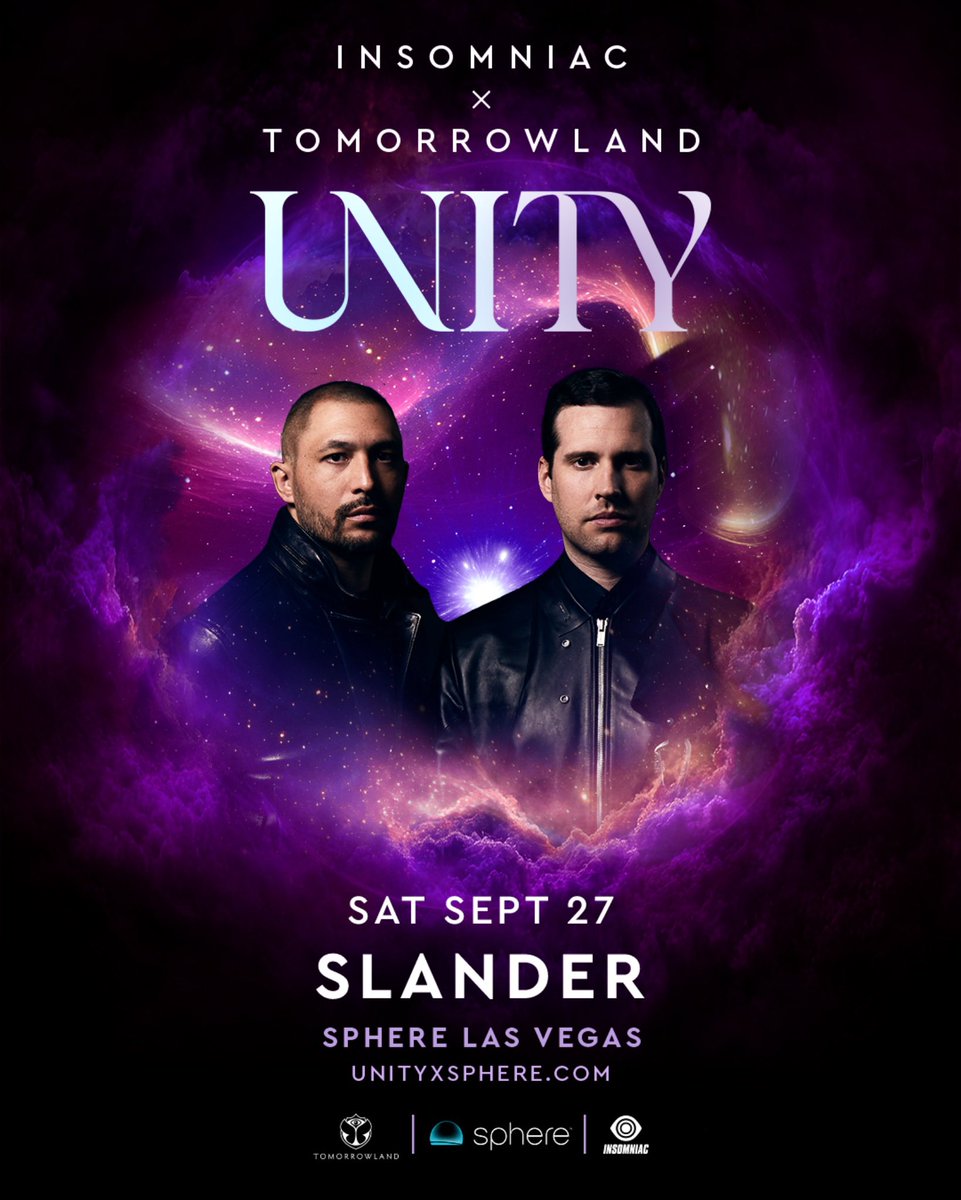 Excited to announce a new closing set to our multi-sensory dance music experience at <a href="/SphereVegas/">Sphere</a>! 

We welcome <a href="/SlanderOfficial/">SLANDER</a> to join us in UNITY! ✨

The opening weekend is sold out, but limited tickets are available for September 19 - October 18! 🌐 unityxsphere.com