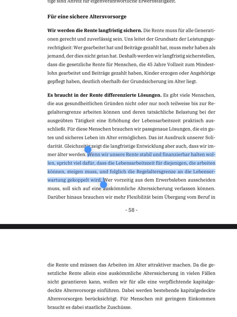 Erstaunlich, dass viele in der Union gerade vergessen, dass sie selbst eine Kopplung des Renteneintrittsalters an die Lebenserwartung beschlossen haben. Im Grundsatzprogramm. Und Mario Voigt war Vize der Programmkommission …
