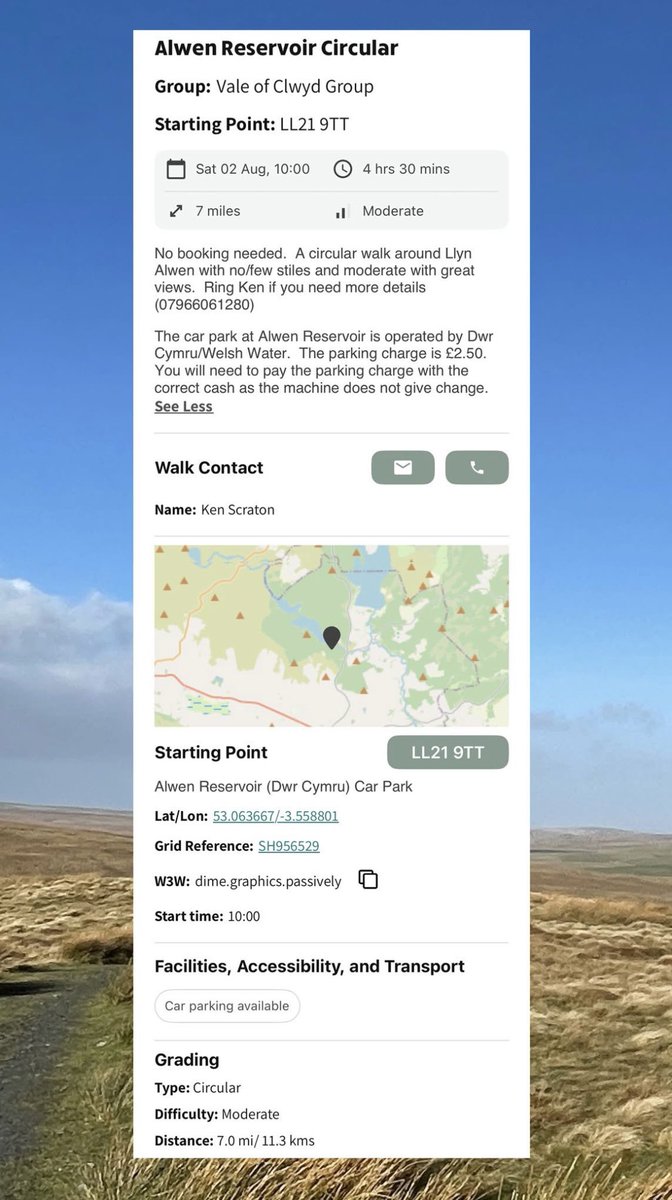 See also the Ramblers website or app. for up to date information ramblers.org.uk
Please consider car sharing.