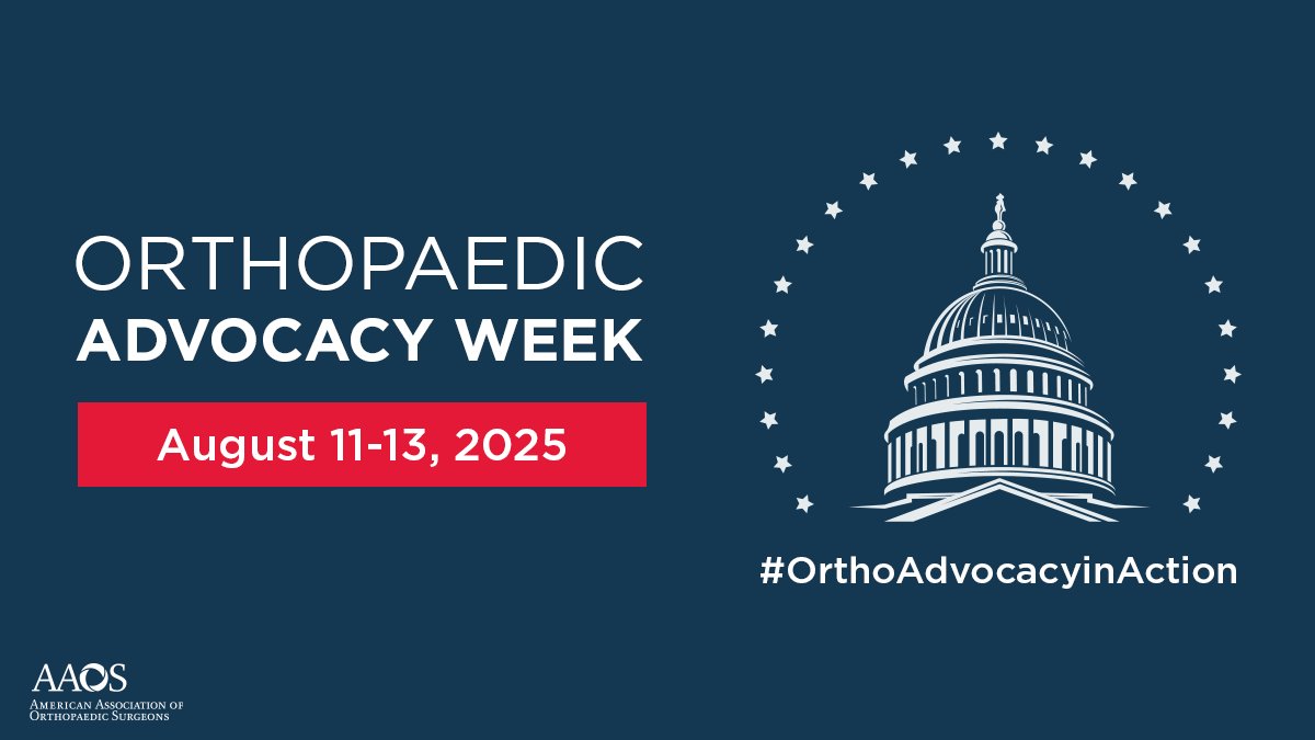 We can't wait for the 5th annual Orthopaedic Advocacy Week August 11-13! Don’t miss your chance to take action on today’s top health issues, collaborate with colleagues, and learn how to be your own best advocate with the support of AAOS’ Office of Government.

Tag a colleague to