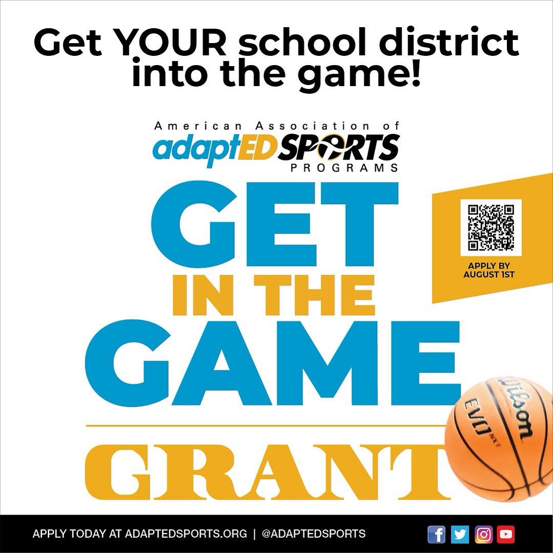 🏆 Ready to Get in the Game?
Georgia school districts and RESAs – now’s your chance! 
Funding is available NOW thanks to the State of Georgia and GaDOE.
Learn more here:  adaptedsports.org/aaasp-get-in-t… #GetInTheGame #AAASP #Offthesidelinesintothegame #SportsForALL