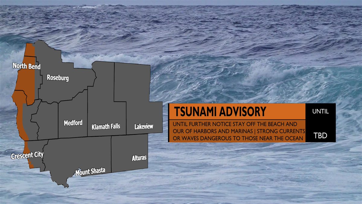 9:45a- We are nearing maximum low tide along the coast but are still being impacted by the tsunami waves looking at Crecent City, CA in particular. Until all Tsunami threats are over, stay away from the ocean, harbors, jetties, &amp; marinas as waves are still 1-2ft above normal.