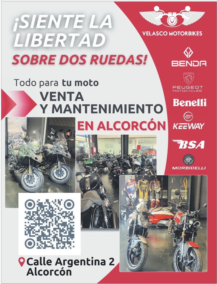 La Gaceta de Alcorcón (@gaceta_alcorcon) on Twitter photo 📢ADS
<a href="/grupo_velasco/">grupovelasco</a> #VelascoMotorbikes
Todo para tu moto
Venta y mantenimiento en Alcorcón
📍 Calle Argentina, 2 (Alcorcón)
🏍️ ¡Siente la libertad sobre dos ruedas! 📢ADS
<a href="/grupo_velasco/">grupovelasco</a> #VelascoMotorbikes
Todo para tu moto
Venta y mantenimiento en Alcorcón
📍 Calle Argentina, 2 (Alcorcón)
🏍️ ¡Siente la libertad sobre dos ruedas!