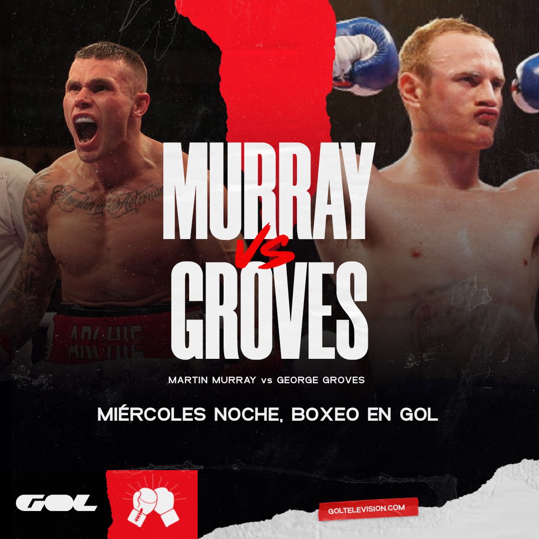 GOL PLAY (@gol) on Twitter photo 🤩 Revive un gran combate en el O2 Arena
⌚️ 22h
🥊 Murray 🆚 Groves
🗣️ <a href="/UgarteJaime/">Jaime Ugarte</a>, <a href="/EmilMarquiegui/">Emilio Marquiegui</a> y <a href="/MBerdonce/">Manel Berdonce</a>
#BoxeoEnGol 🤩 Revive un gran combate en el O2 Arena
⌚️ 22h
🥊 Murray 🆚 Groves
🗣️ <a href="/UgarteJaime/">Jaime Ugarte</a>, <a href="/EmilMarquiegui/">Emilio Marquiegui</a> y <a href="/MBerdonce/">Manel Berdonce</a>
#BoxeoEnGol