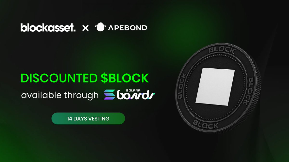 ApeBond (@apebond) on Twitter photo The sports network YOU own is back! π
π @Solana Bond just dropped with <a href="/Blockassetco/">Blockasset</a>!
Blockasset is redefining fan-athlete interaction through Web3, athlete tokens, NFTs & social tools π₯β½π
Boost your bag with discounted $BLOCK now!
π apebond.click/BLOCK The sports network YOU own is back! π
π @Solana Bond just dropped with <a href="/Blockassetco/">Blockasset</a>!
Blockasset is redefining fan-athlete interaction through Web3, athlete tokens, NFTs & social tools π₯β½π
Boost your bag with discounted $BLOCK now!
π apebond.click/BLOCK