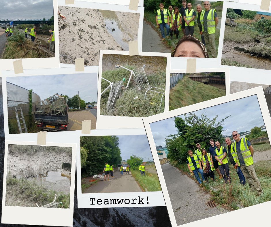 MedwayRecycles's tweet photo. 9 Volunteers, 2 Hours, 45 Trolleys, 12 bags of litter - 1 big difference!
🛒 We joined @MedwaySwaleEP at Janes Creek, Strood to clear trolleys from the waterway.    Thanks @Morrisons for kindly providing refreshments.  All trolleys were recycled.
Thanks to all that took part ♻ https://t.co/rAtTod5WOY