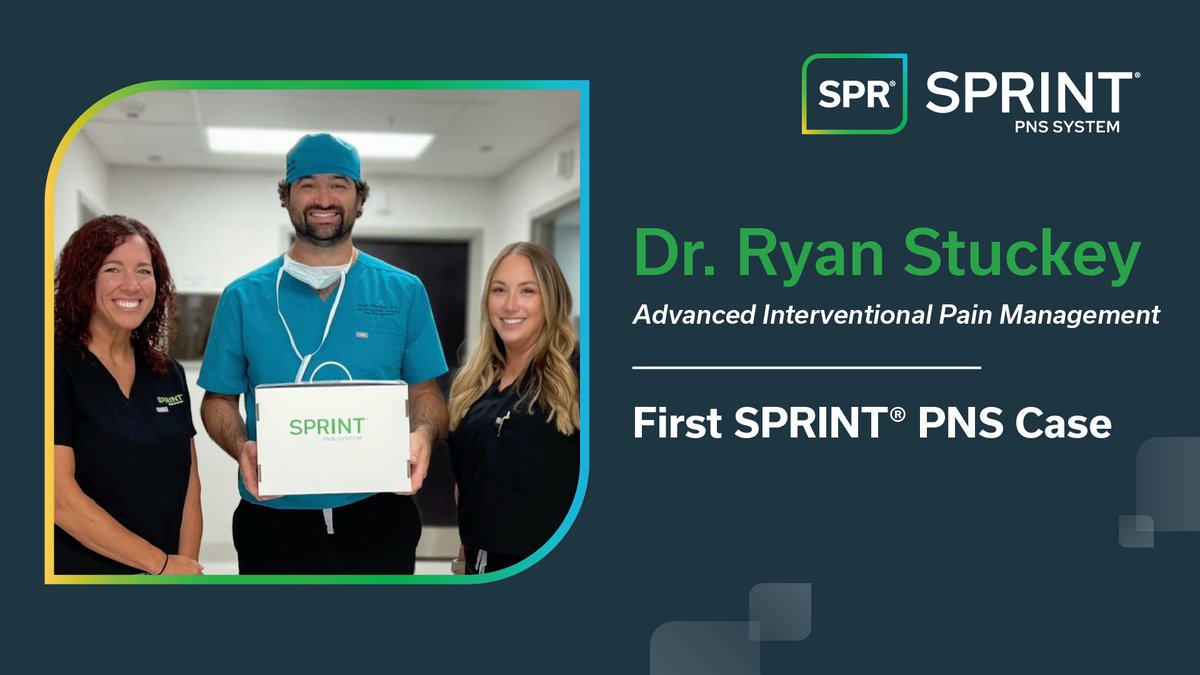 Today's #PhysicianSpotlight is on Dr. Ryan Stuckey at Advanced Interventional Pain Management, who recently completed his first #SprintPNS implant.

Welcome to the team, Dr. Stuckey! We look forward to working together with your team to support your future pain patients.