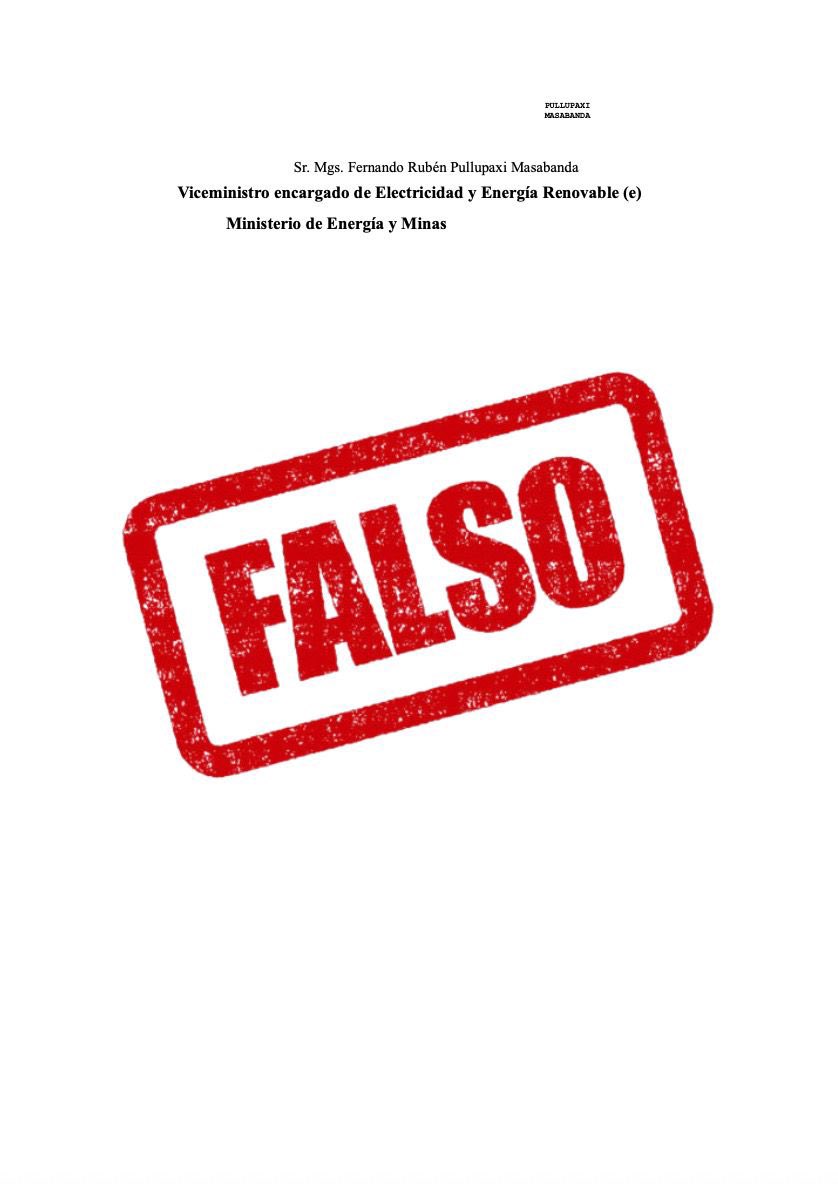 🔴¡ATENCIÓN!

La información que circula en medios colombianos sobre una supuesta comunicación oficial del Ministerio de Energía y Minas al Presidente de la República es FALSA. 

El documento NO ES AUTÉNTICO y solo tiene como objetivo instaurar el miedo.