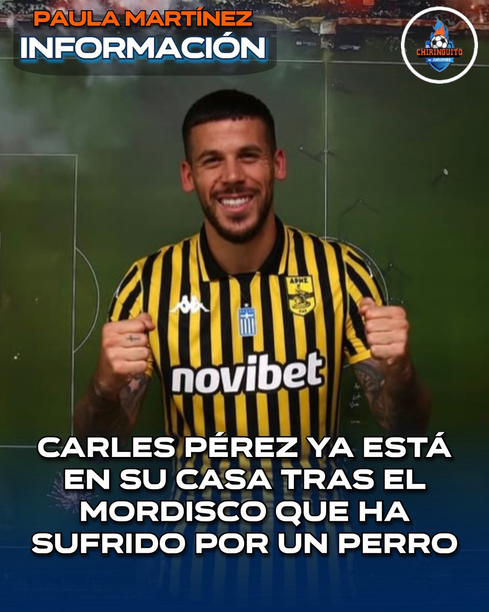 El Chiringuito TV (@elchiringuitotv) on Twitter photo 🚨 ÚLTIMA HORA | Carles Pérez ya está en su casa tras el incidente que ha sufrido con un perro.
👉 El mordisco que ha recibido el jugador ha sido en el aductor, donde ha necesitado puntos de sutura.
ℹ️ <a href="/Paulamj95/">Paula Martínez</a> 🚨 ÚLTIMA HORA | Carles Pérez ya está en su casa tras el incidente que ha sufrido con un perro.
👉 El mordisco que ha recibido el jugador ha sido en el aductor, donde ha necesitado puntos de sutura.
ℹ️ <a href="/Paulamj95/">Paula Martínez</a>