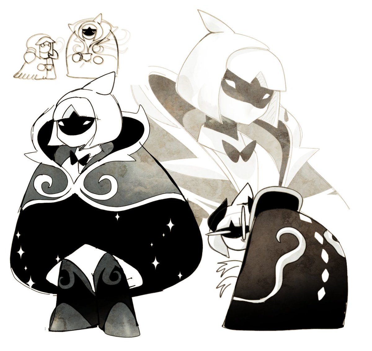 I made a bunch'o'skykids oc. The red one is Red, the black and white one is an evil mischievous devil-woman called Nagati.
#skychildrenofthelight #skycotl