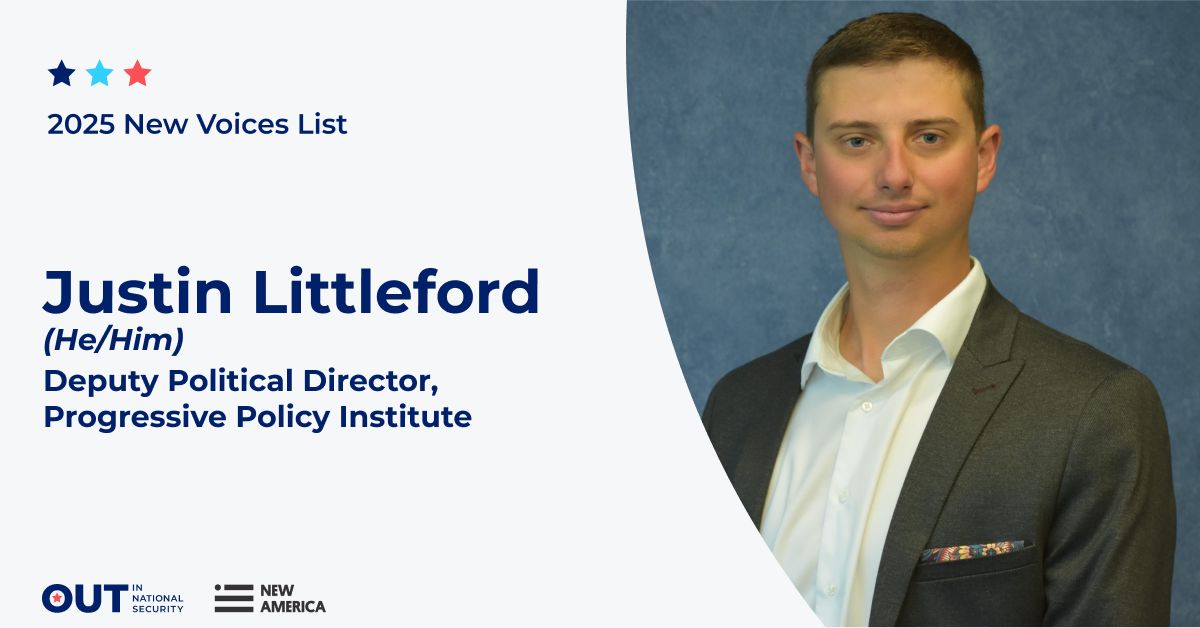 Congratulations to <a href="/ppi/">PPI</a>'s <a href="/JtLittleford/">Justin Littleford</a> for being selected to <a href="/NewAmerica/">New America</a> &amp; <a href="/OutInNatSec/">OutInNationalSecurity</a> 2025 New Voices List! This is a well-earned recognition of his dedication and role in shaping the future of US national security and foreign policy.