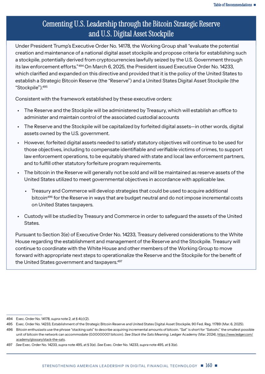 See FN 496 re: strategies to acquire BTC for the SBR: “Bitcoin enthusiasts  use the phrase “stacking sats” to describe acquiring incremental amounts of  bitcoin. “Sat” is short for “Satoshi,” the smallest