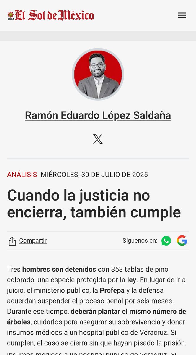 No todos los delitos merecen prisión. La ley también permite reparar el daño sin encerrar a nadie.

📍Cuando la justicia no encierra, también cumple.

Mi columna en <a href="/elsolde_mexico/">El Sol de México</a> 🗞️
👉 [bit.ly/45aFPG5]