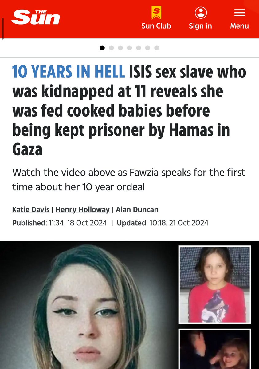 Look what these monsters did to this Yazidi girl— they cooked babies and fed them to her. Jesus Christ, this is evil straight from the depths of hell! No real human could ever cook babies and force someone to eat them.