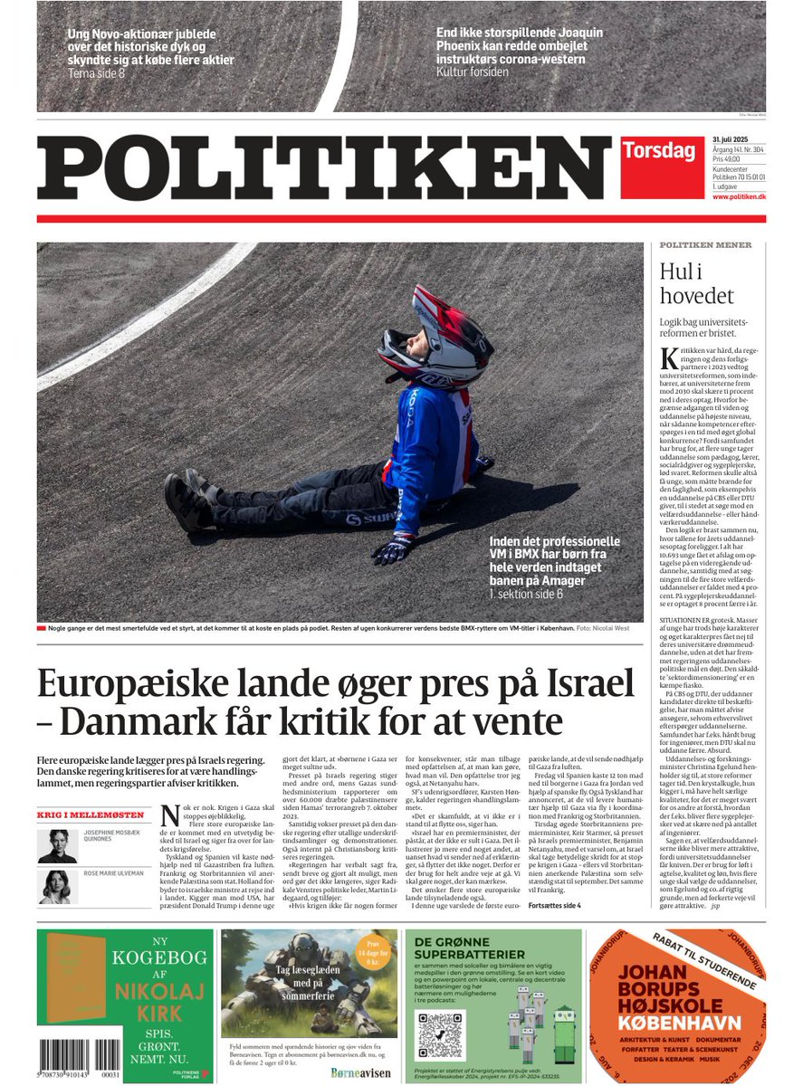 Flere europæiske lande lægger pres på Israels regering. Den danske regering kritiseres for at være handlingslammet, men regeringspartier afviser kritikken. #dkmedier #TomorrowsPapersToday