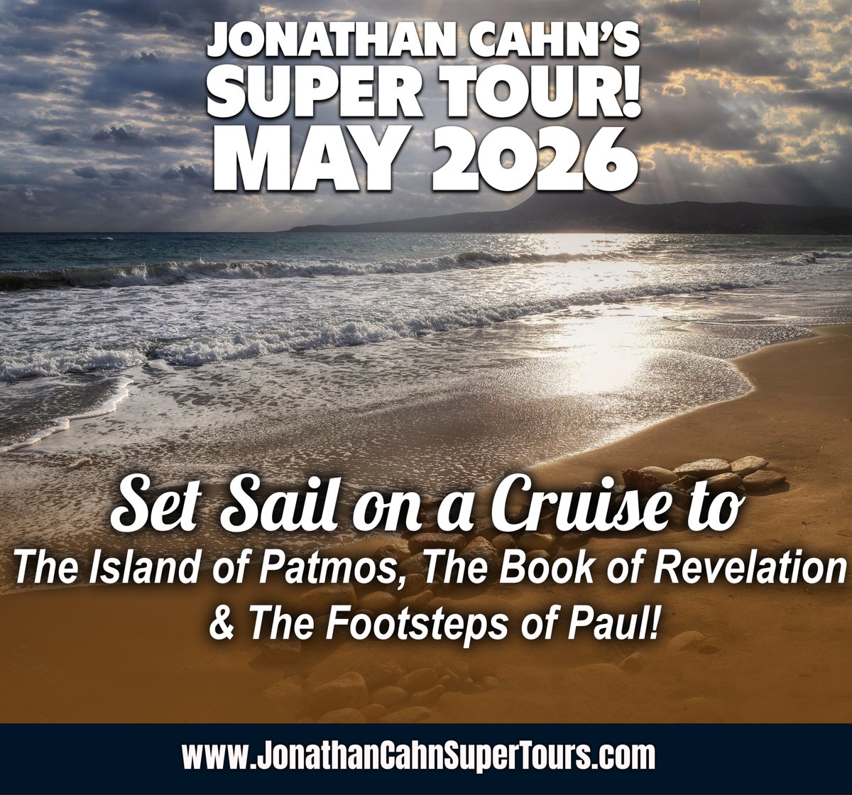 Jonathan_Cahn's tweet photo. Set Sail on a Cruise to the Island of Patmos, The Book of Revelation & The Footsteps of Paul!
🗓 May 12 to 20, 2026
Seats Are Limited – Reserve Your Seat Now!
👉To find out more - click here: https://t.co/PF7r44842i
#jonathancahn #jonathancahnlatest #RevelationTour https://t.co/EJ8zcH6nTV