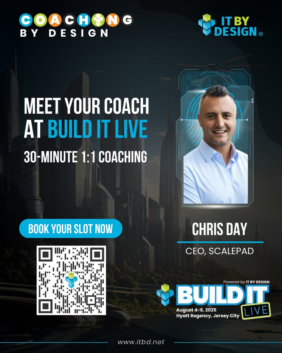 Where Strategy Meets Scale: Meet Chris Day at #BuildITLIVE2025

CEO of ScalePad, serial founder, and investor, Chris brings decades of leadership in MSPs, software, and cybersecurity.

Book 1:1 coaching to scale smarter: hubs.ly/Q03zyS5g0

#CoachingByDesign #MSPStrategy