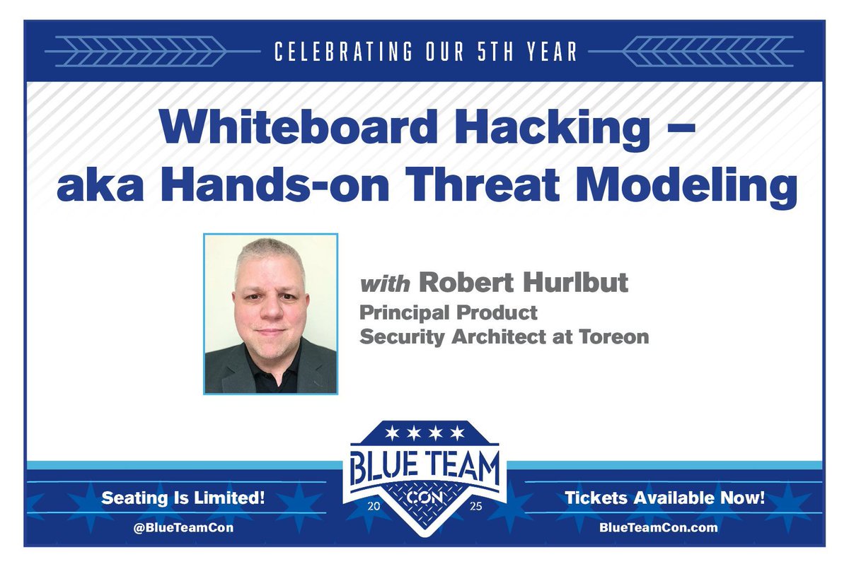 Blue Team Con (@blueteamcon) on Twitter photo 🍎 Training Highlight : Hands-on Threat Modeling for Defenders
<a href="/roberthurlbut/">Robert Hurlbut</a> will teach you to identify threats and reduce risks in a hands-on environment, tackling challenges like modeling threats for AI-driven systems.
buff.ly/ORnmBxO 🍎 Training Highlight : Hands-on Threat Modeling for Defenders
<a href="/roberthurlbut/">Robert Hurlbut</a> will teach you to identify threats and reduce risks in a hands-on environment, tackling challenges like modeling threats for AI-driven systems.
buff.ly/ORnmBxO
