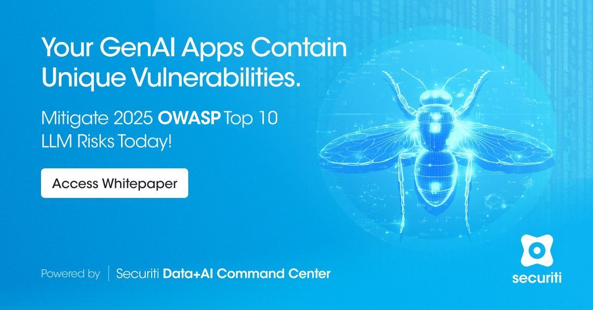 Building secure GenAI systems is essential. Mitigate OWASP 2025 risks like prompt injection &amp; data poisoning with our guide: buff.ly/84vWrYK

#AISecurity #GenAI