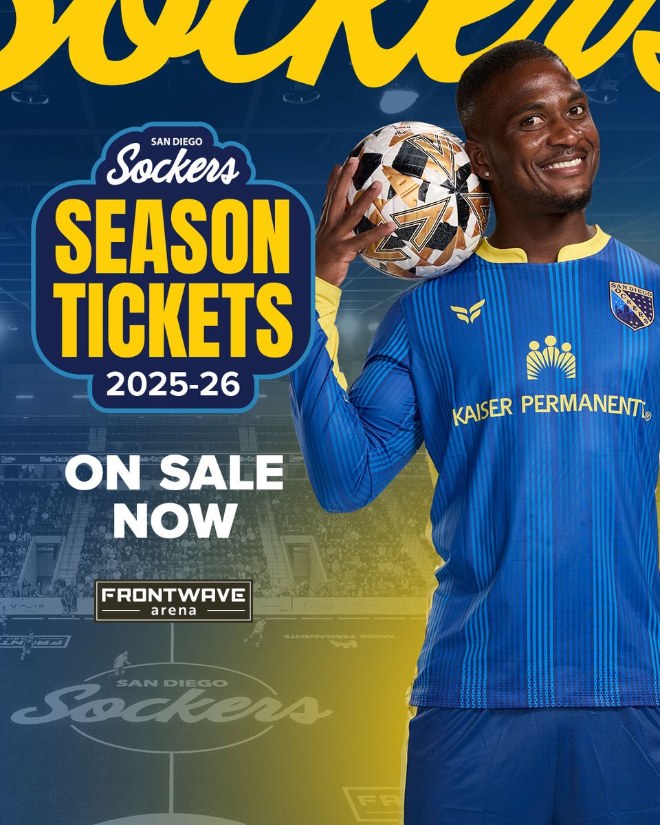 The wait is over, Oceanside! 🤩⚽️

Season tickets for your San Diego Sockers are on sale NOW! Don’t miss a minute - join us all season long 🙌

Secure your seats now 👉 bit.ly/4of903I