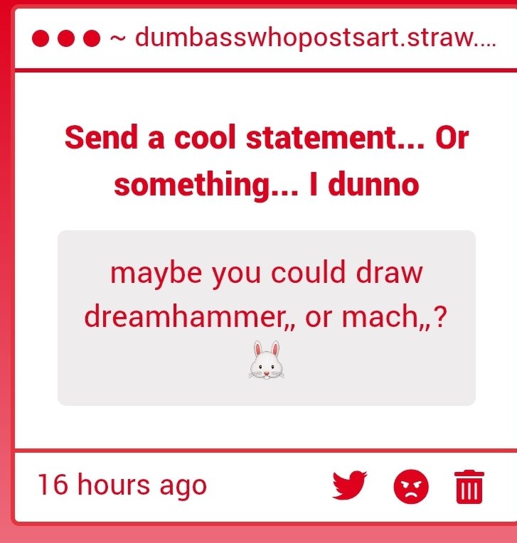 dumbasswhoposts's tweet image. Hello #dreamhammer oomf i have your gift... It sucks
#Mach
#Folly