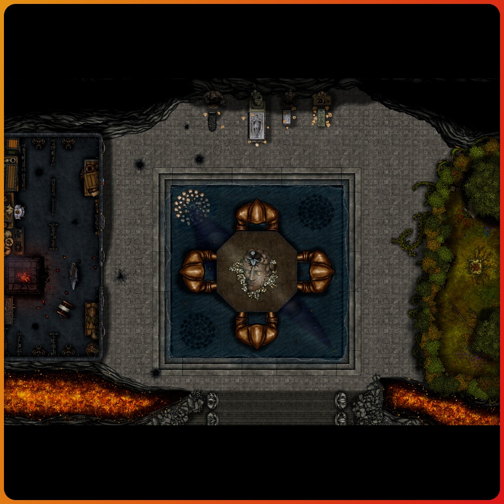 🗺️ "Sanctum of a War God" by Arcane

 A hidden sanctum deep in the mountains, where never ending battle takes place, with the blessing of the war god 

Download this map for free ⬇️
dungeonfog.com/hub/u/arcane/m…

#dungeonmaster #rpg #battlemap #maps