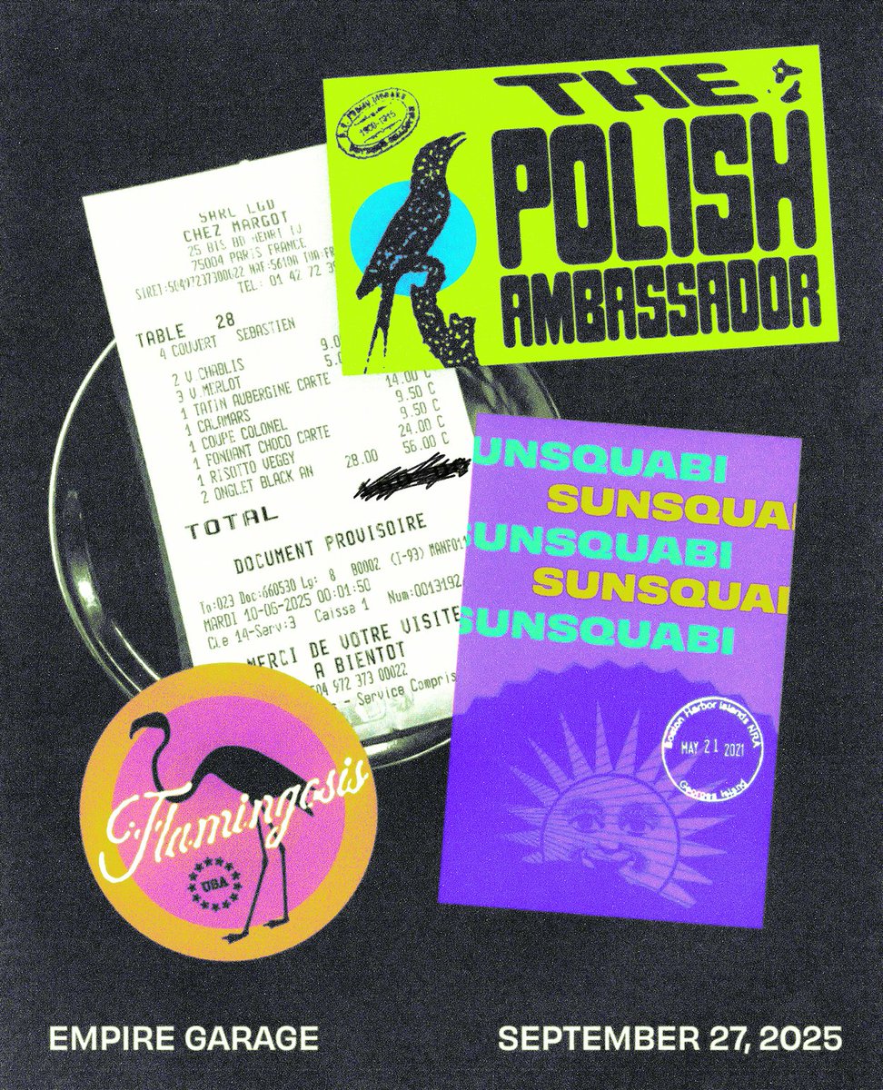 🚨SHOW UPDATE🚨 Sunsquabi is back in Austin and joining The Polish Ambassador in the Garage 🔊 plus Flamingosis is coming through too! It all goes down on 9/27🎶

🎟️Tickets are available NOW grab yours before they're gone - wl.eventim.us/event/the-poli…