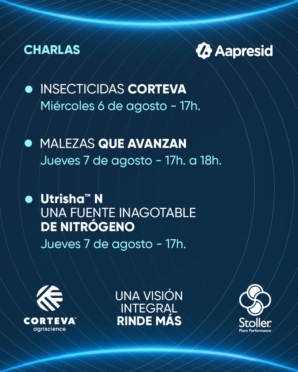 2⃣ días - 3⃣ charlas.

Vení al Congreso <a href="/aapresid/">Aapresid</a> y descubrí una nueva visión integral con la que vas a poder rendir más ✅

¡Te esperamos! 🙌
#CongresoAapresid2025