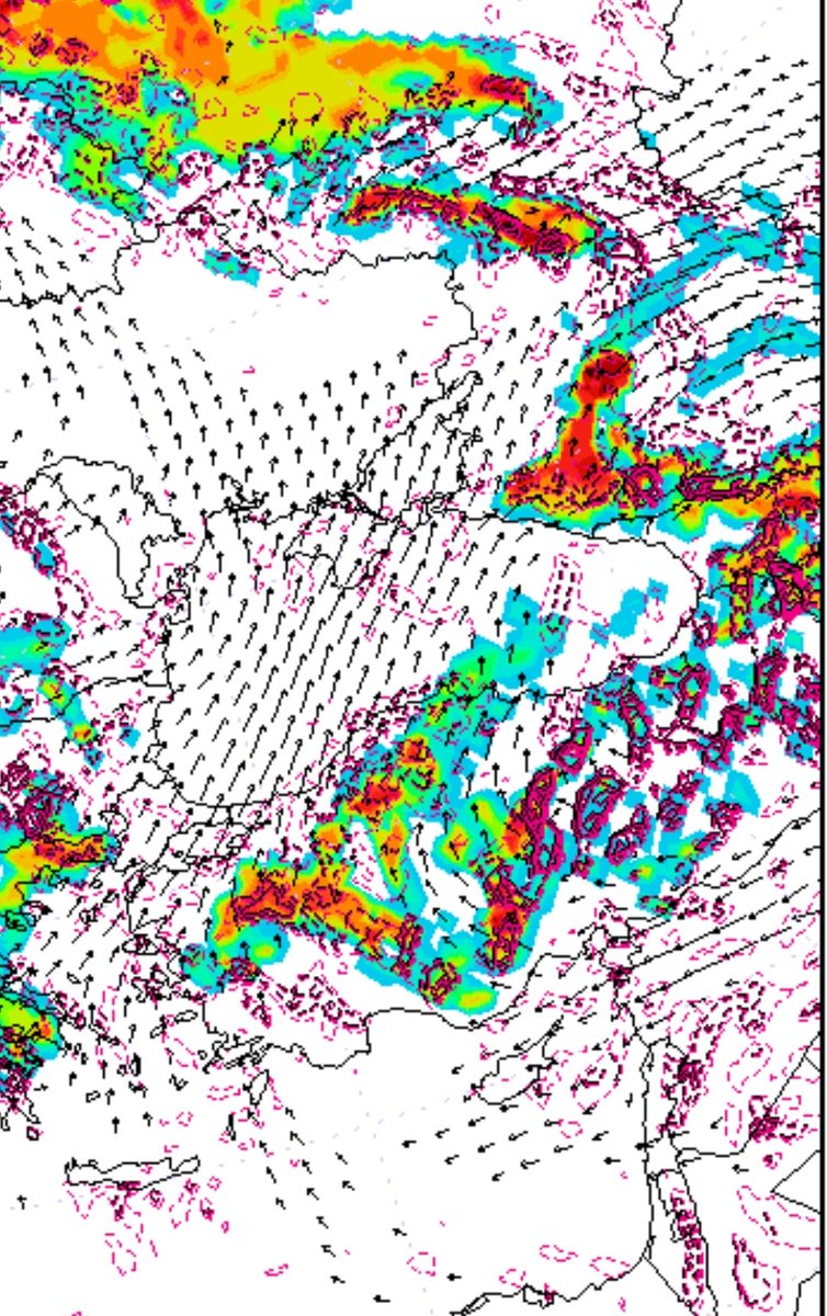 Yarın konverjans ve kararsızlık sahaları Karadeniz,Batı trakya,Kars Ardahan çevrelerinde YEREL yağışlara sebep olabilir. 
Yağışların oluşturabileceği su baskını ve ufak taneli doluya karşı dikkatli olunmalıdır ⚠️⚠️⚠️

#havadurumu