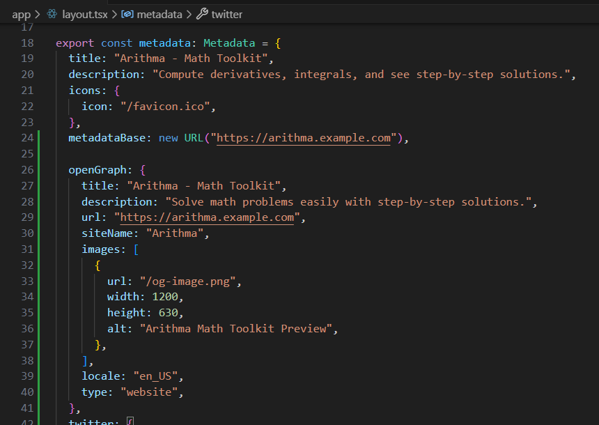 umeshsuwal_'s tweet photo. #LSPPDay60
Today I learned SEO in Next.js App Router, added meta tags, OG/Twitter previews, theme color, and better font loading.
@lftechnology
#60DaysOfLearning2025 #LearningWithLeapfrog https://t.co/DjZKBS9EKj