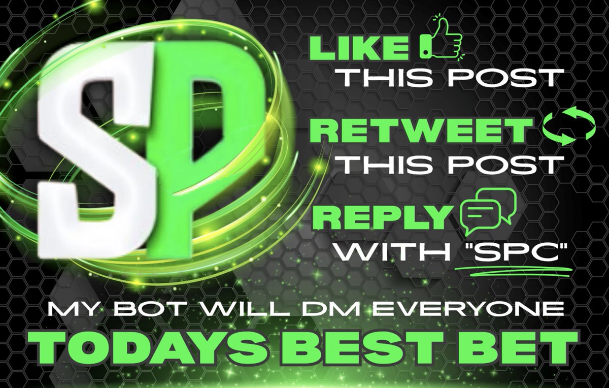 SharpPickss's tweet image. ⭐️💎 𝗦𝗣𝗖 𝗕𝗘𝗦𝗧 𝗕𝗘𝗧 💎⭐️

My 𝗕𝗼𝘁 will DM it to everyone who:
✅ 𝗟𝗜𝗞𝗘𝗦 this post
✅ 𝗥𝗘𝗧𝗪𝗘𝗘𝗧𝗦 it
✅ 𝗥𝗘𝗣𝗟𝗜𝗘𝗦 with "SPC"
✅ 𝗙𝗢𝗟𝗟𝗢𝗪𝗦 
@SharpPickss