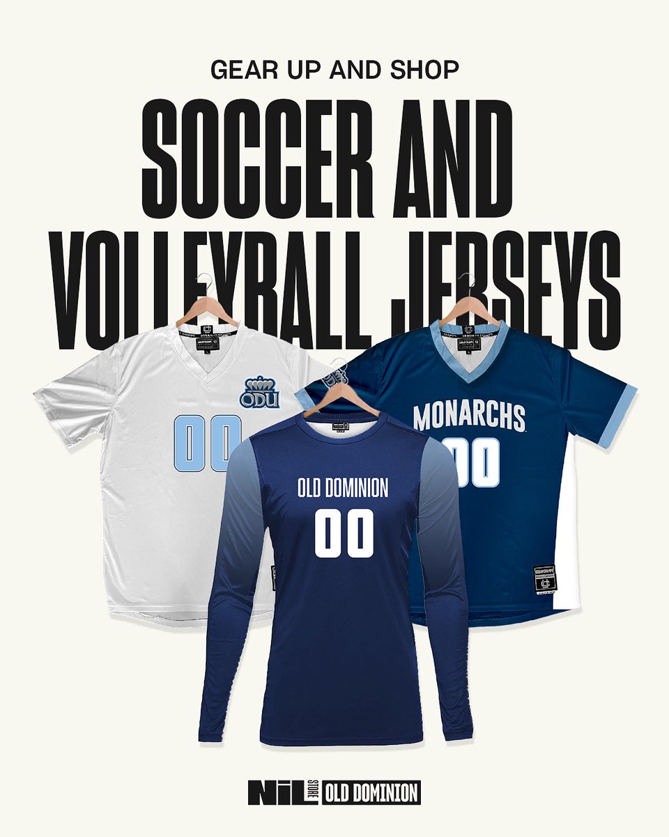 ODUNILStore's tweet image. Monarchs, it’s time to gear up! 

The soccer and volleyball seasons are approaching!!

🔗 nil.store/old-dominion