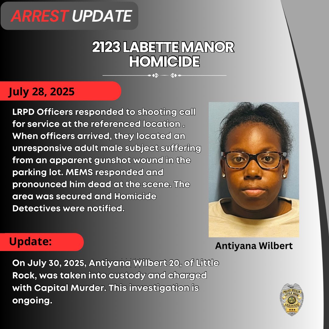 This is the third individual charged in this incident #lrpd 

For more information, click the link below :

littlerock.gov/news/2123-labe…