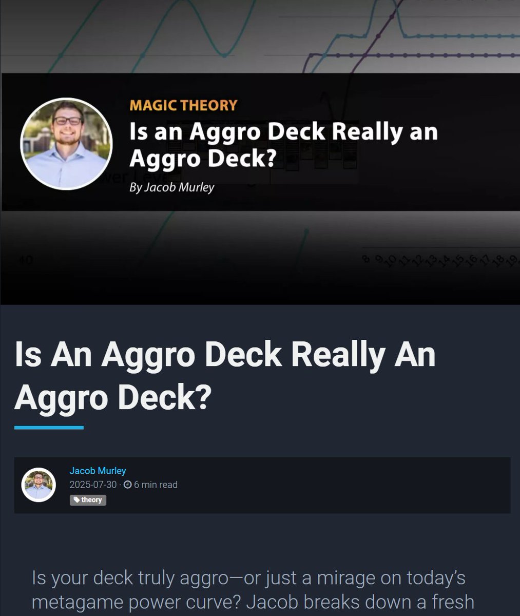 ➡️Aggro is dead🚫? Control is dying💀?

Jacob Murley has a bold take: archetypes are just a temporary illusion in a shifting meta.

Want to know who’s the real Beatdown? 

A must-read to understand how metagames really work ⬇️🔗

#mtg <a href="/fireshoes/">Robert Taylor🔥</a>
