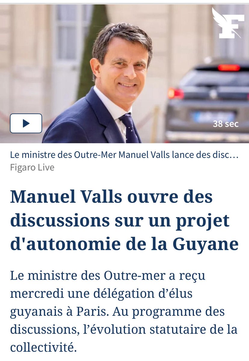 🔴 Jamais de pause pour les liquidateurs de la 🇫🇷.

Après la Nouvelle-Calédonie, la Corse, désormais la Guyane, demain le Pays-Basque ou la Bretagne ?

Qui leur a donné le droit de saccager à ce point notre pays et défaire ce que des générations de Français ont réalisé à la sueur