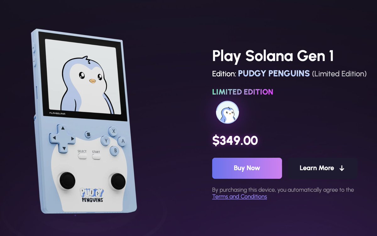 sauciii's tweet photo. Paid for my Pudgy Penguins Solana gameboy with $pengu tokens. Incredible tech https://t.co/epYkxDjTpF