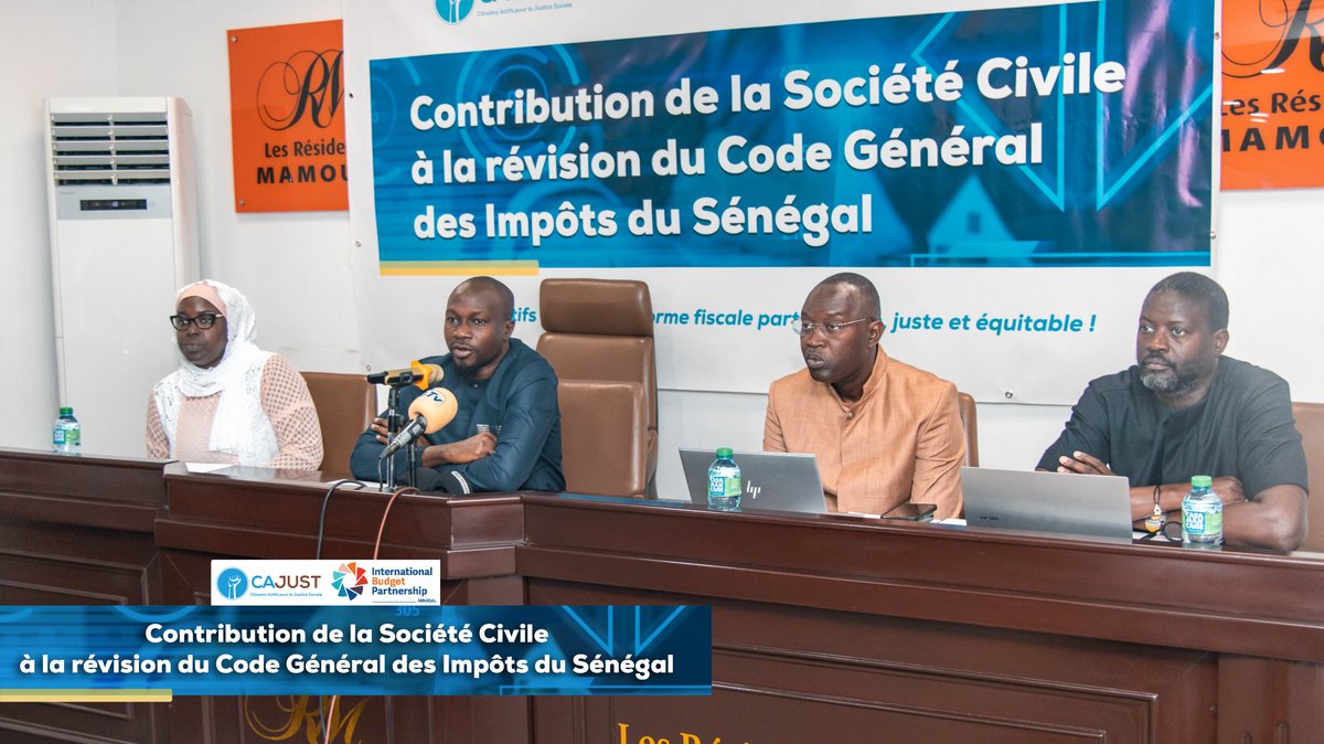 Contribution citoyenne à la réforme du Code Général des Impôts SN
Des échanges riches, des idées fortes et des recommandations ont émergé grâce à l'engagement des OSC, experts, journalistes, syndicats et universitaires.
Tous actifs pour une fiscalité plus juste et participative !
