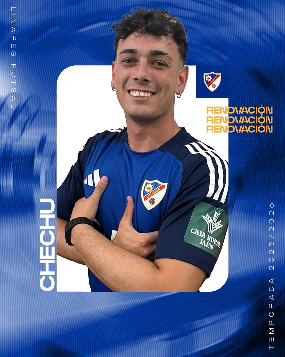 LinaresFutsal's tweet photo. 🔵 𝐑𝐄𝐍𝐎𝐕𝐀𝐂𝐈𝐎́𝐍

¡Chechu seguirá una temporada más como jugador del #LinaresFutsal! 🙌🏼

🔝 Canterano azulillo, intensidad, garra y corazón. Además de ser un ejemplo de sentimiento, es también entrenador de nuestra cantera formando a nuestros pequeños.

#EsLoQueEres 💙 https://t.co/QZbmHLtkSk