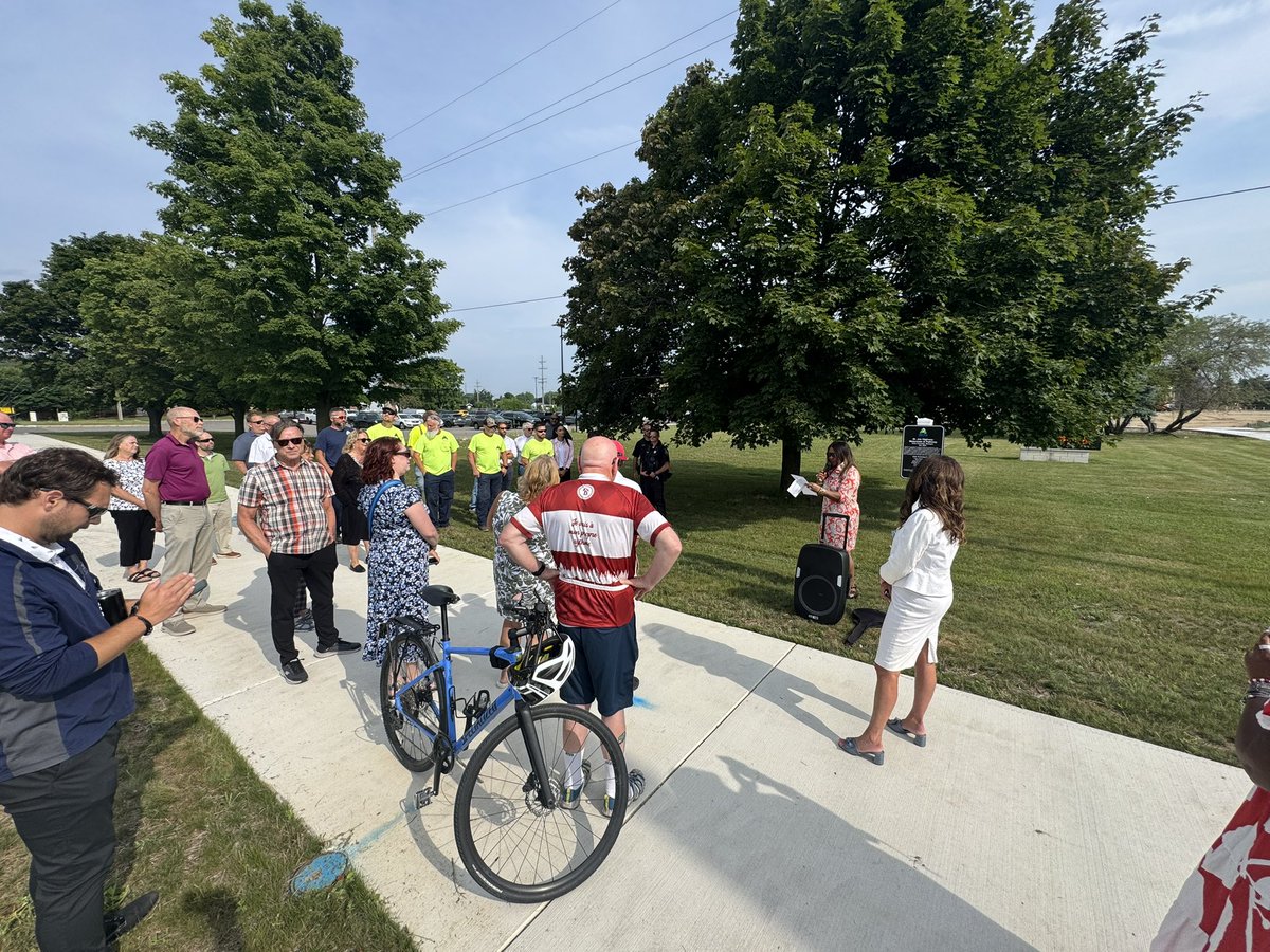 Delta Township officials, staff, residents, and stakeholders held a ribbon cutting for its two mile watermain improvement and 10-ft shared use pathway on St. Joe Hwy.  This unique project combined a critical infrastructure project with a quality of life initiative.