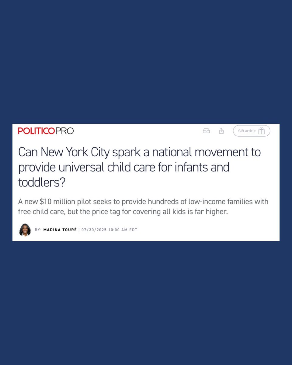 New Yorkers United for Child Care (@ny4childcare) on Twitter photo 🧵NEW in Politico today: Can NYC spark a national movement for universal child care?
Featuring <a href="/NY4ChildCare/">New Yorkers United for Child Care</a>:
subscriber.politicopro.com/article/2025/0… 🧵NEW in Politico today: Can NYC spark a national movement for universal child care?
Featuring <a href="/NY4ChildCare/">New Yorkers United for Child Care</a>:
subscriber.politicopro.com/article/2025/0…